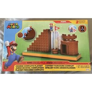 Nintendo 2.5" Action Figures Course Complete Playset with Mario Figure, Inter...